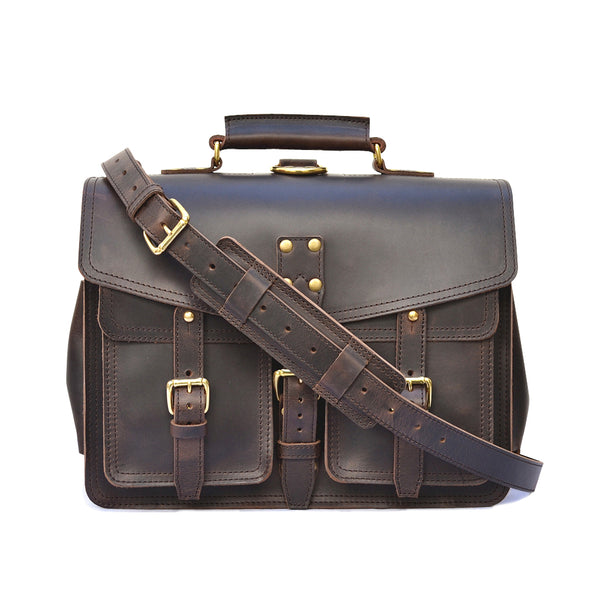 Wing Briefcase - Vintage Leather Laptop Messenger Bag – Marlondo