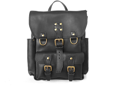 black leather backpack satchel Messenger Backpack