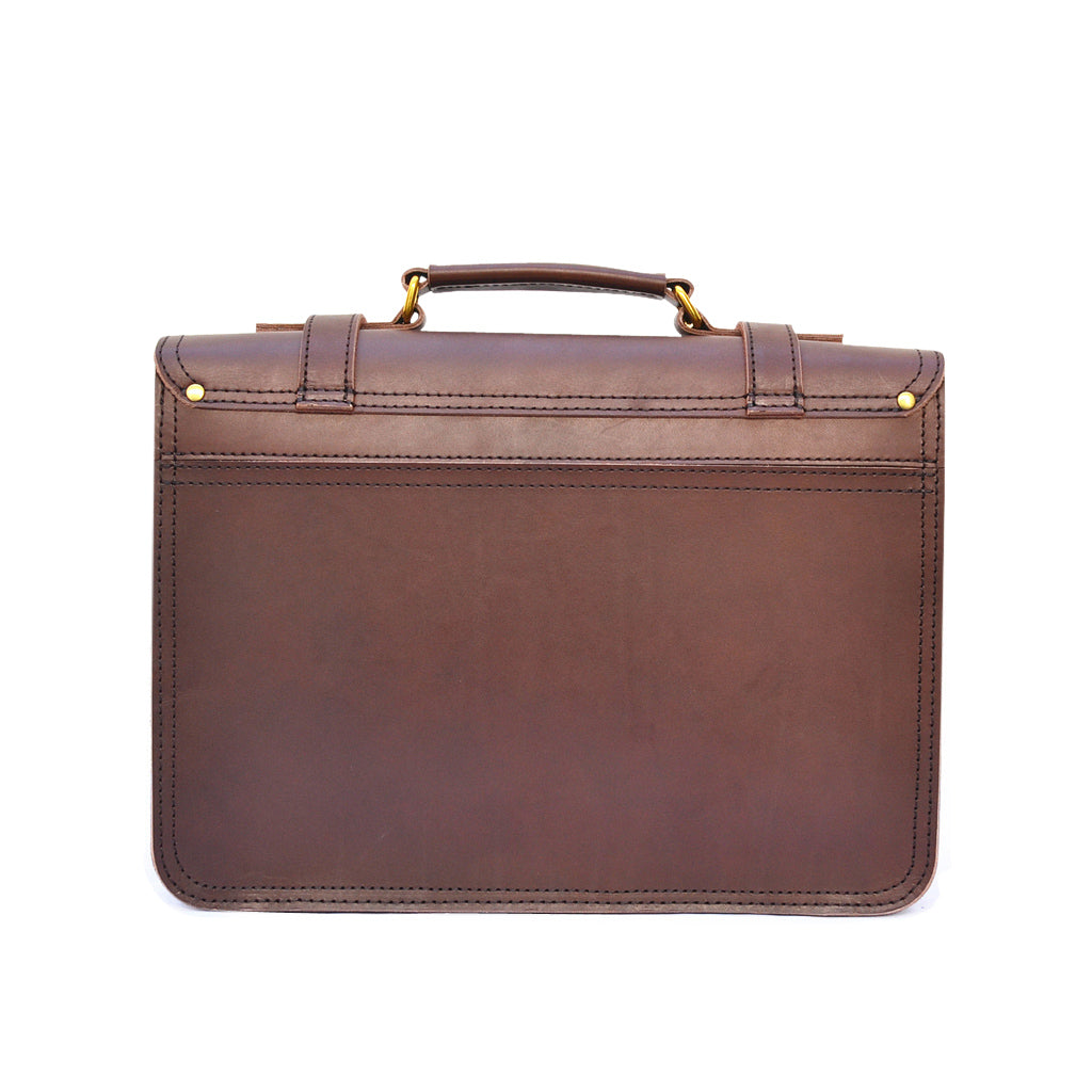 Simple XL Briefcase - Leather Laptop Messenger Bag – Marlondo