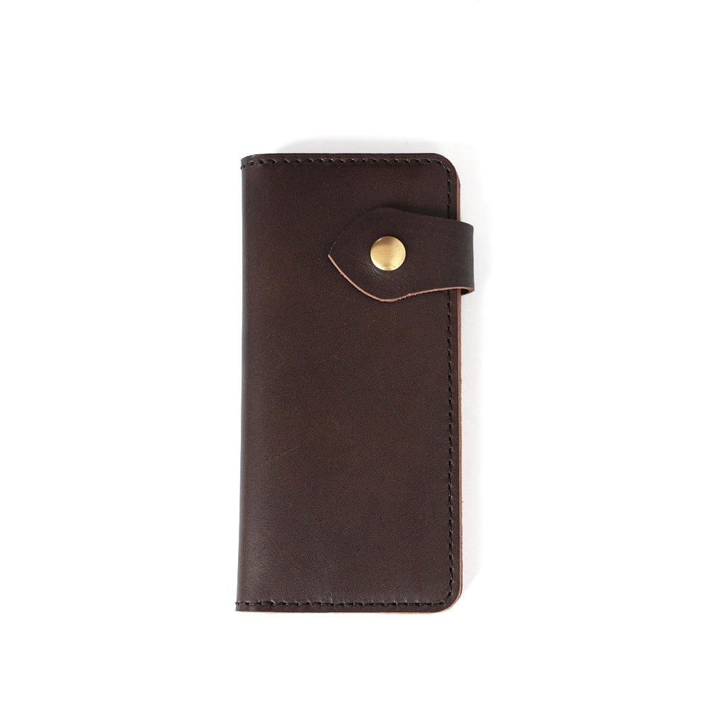 Premium Leather Card Holder Wallet Compact Snap Button With Cover Card Case