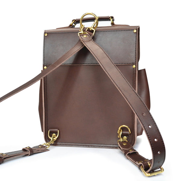 Messenger Backpack Leather Hybrid Laptop Bag, Converts to Backpack