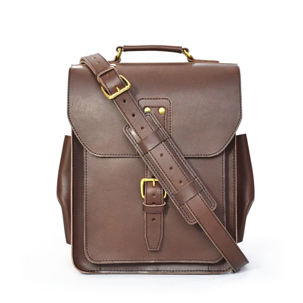 Messenger Backpack Leather Hybrid Laptop Bag, Converts to Backpack