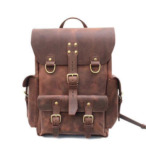 Vintage Leather Backpack - Handmade Laptop Backpack in Rustic Leather ...