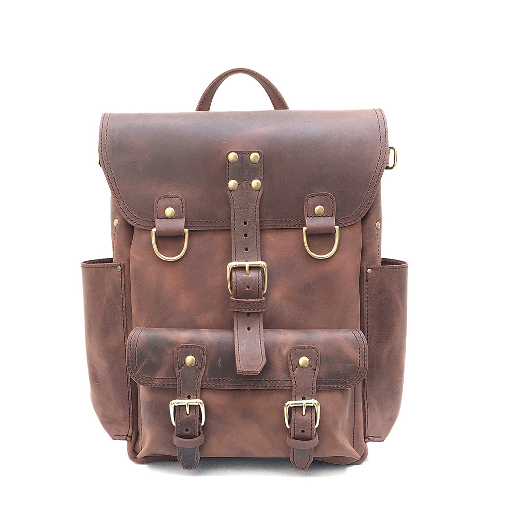 Buy Handmade Large Brown Leather Backpack For Men Vintage Leather Backpack  For Women  Leather Laptop Backpack For Men and Women With Padded Laptop  Compartment at