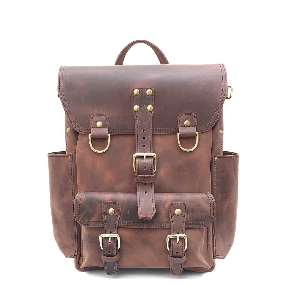 Rustic leather backpack Clearance