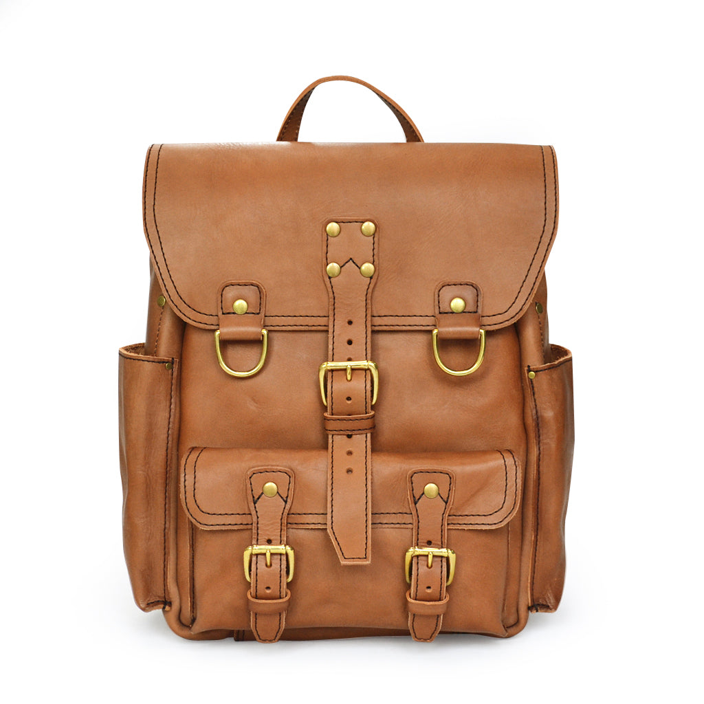 bryant retro stripe leather backpack Messenger Backpack