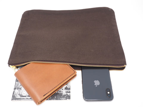 Canvas Zippered Pouch – Marlondo Leather Co.